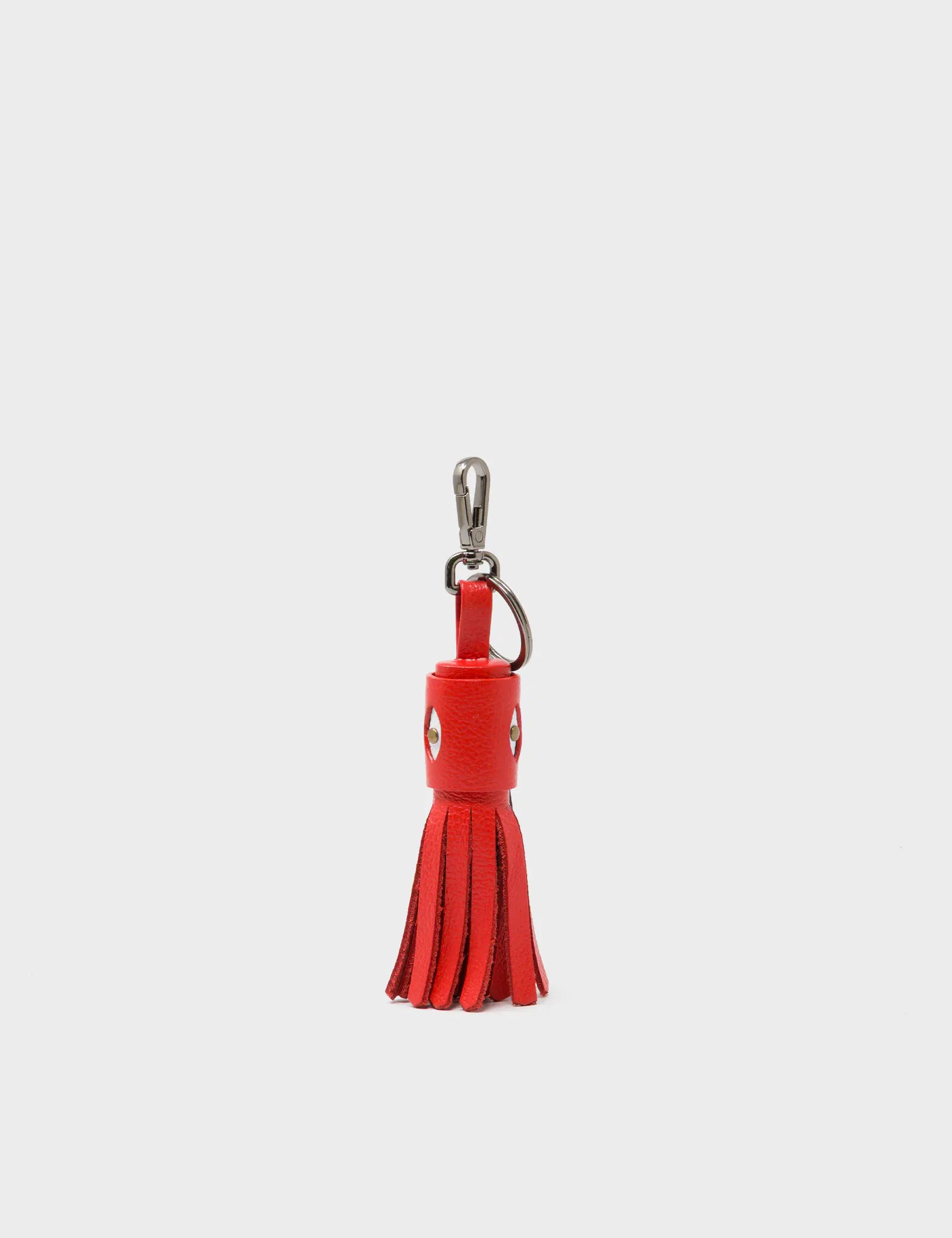 Callie Marie Hue Charm - Poppy Red Leather Keychain - Front