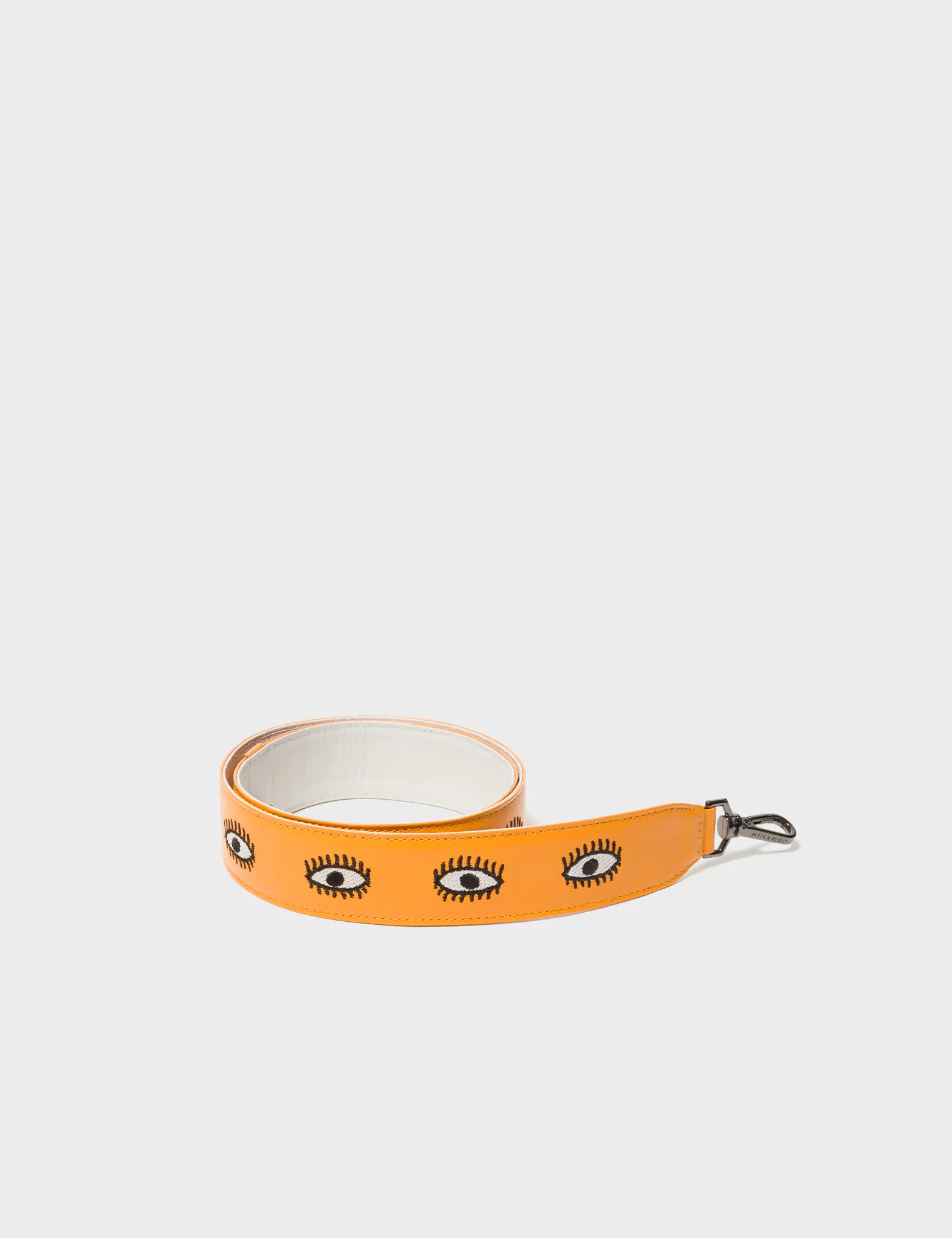 Detachable Marigold Leather Shoulder Strap - All Over Eyes Embroidery - Package