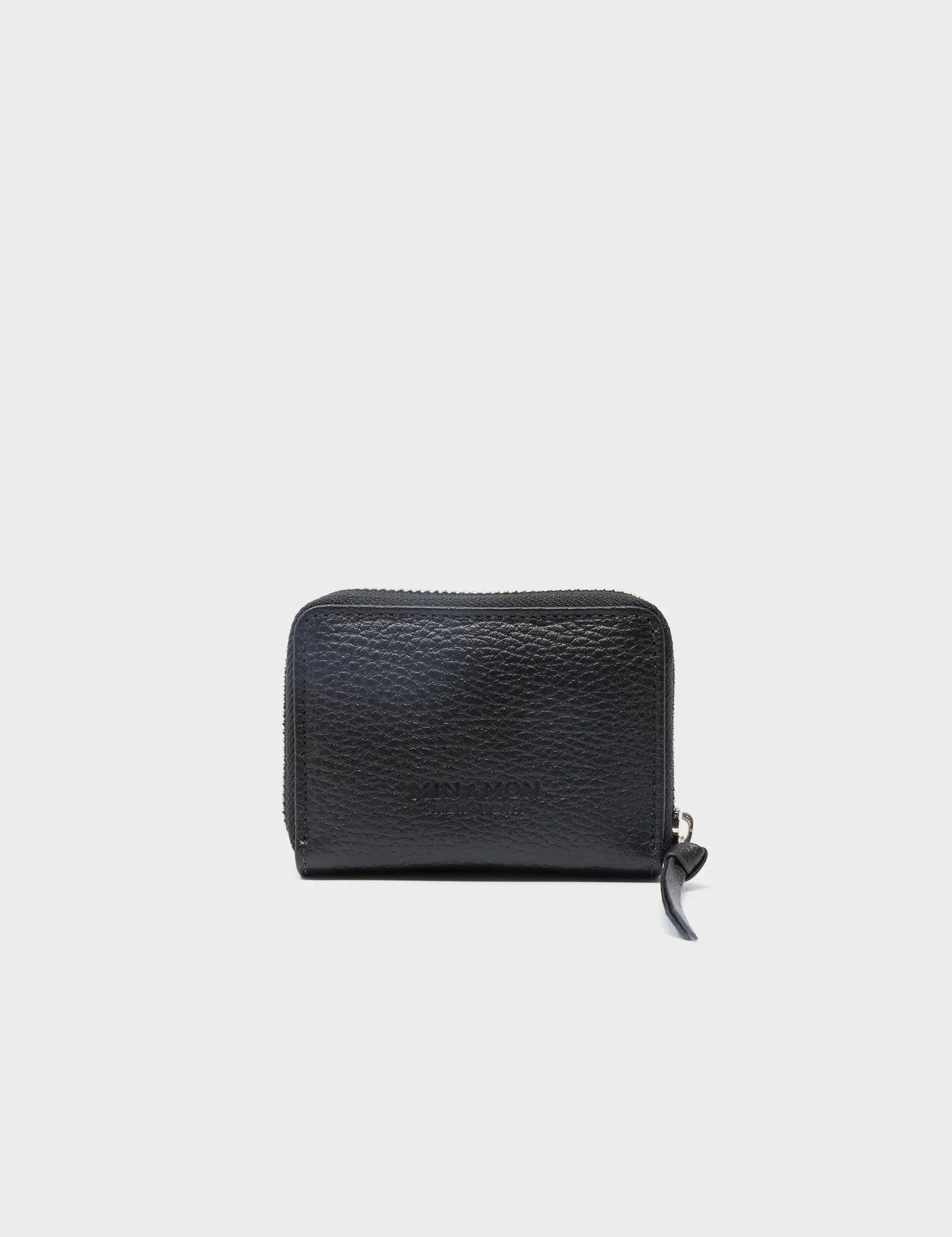 Frodo Black Leather Zip Around Wallet - Monster Applique - Back View