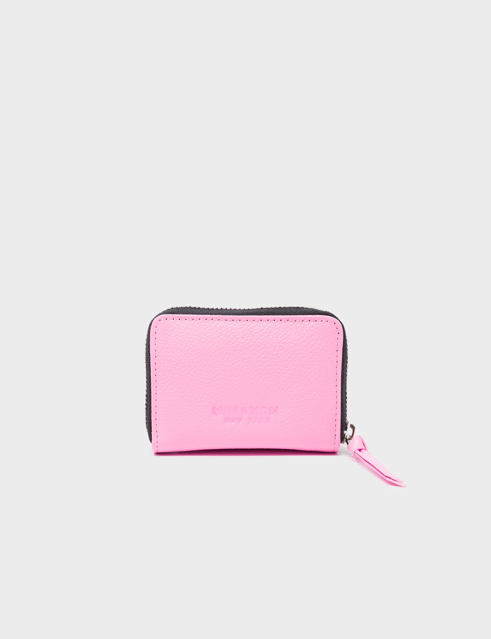 Frodo Bubblegum Pink Leather Zip Around Wallet - Eyes Embroidery - Back