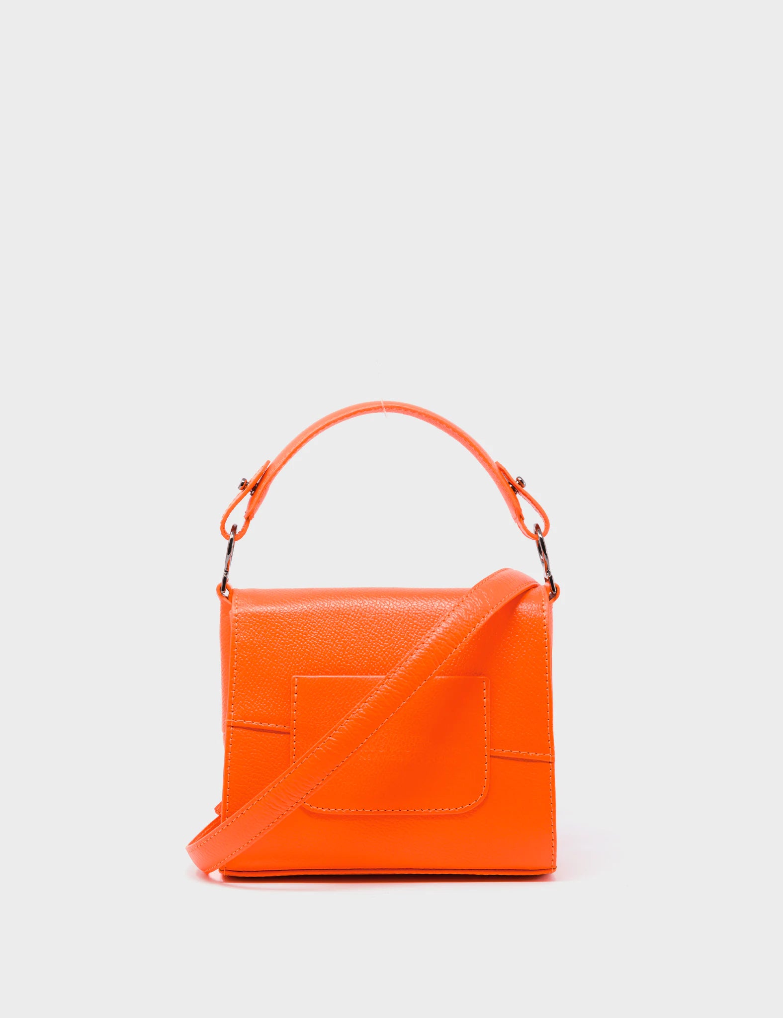 Anastasio Micro Crossbody Handbag Neon Orange Leather - Eyes Embroidery - Back View